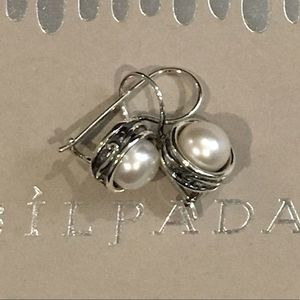 SILPADA Modern Fairytale Sterling Silver Pearl Drop Earrings